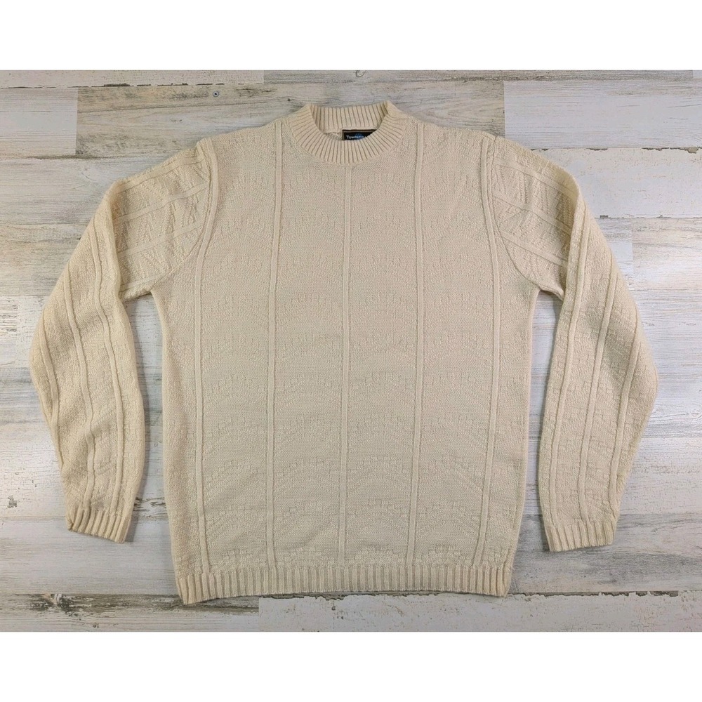 Vintage 50s 60s Pennys Towncraft Sweater Mens Extra Large Beige (Fits Large)
